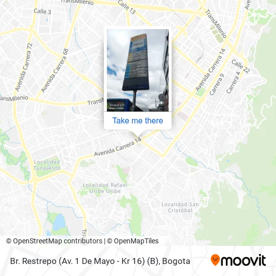Mapa de Br. Restrepo (Av. 1 De Mayo - Kr 16) (B)
