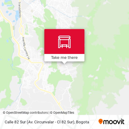 Calle 82 Sur (Av. Circunvalar - Cl 82 Sur) map