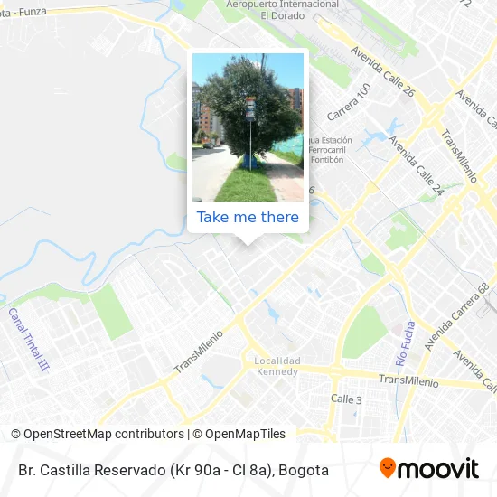 Mapa de Br. Castilla Reservado (Kr 90a - Cl 8a)