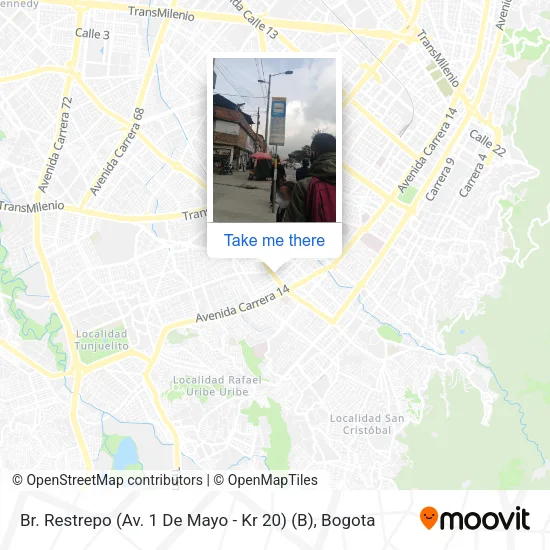 Mapa de Br. Restrepo (Av. 1 De Mayo - Kr 20) (B)