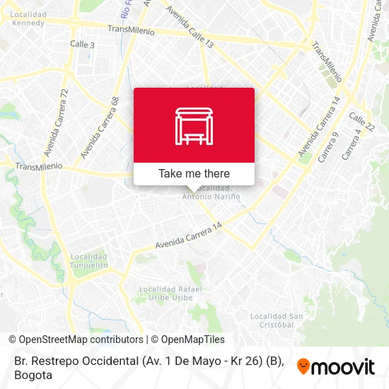 Br. Restrepo Occidental (Av. 1 De Mayo - Kr 26) (B) map