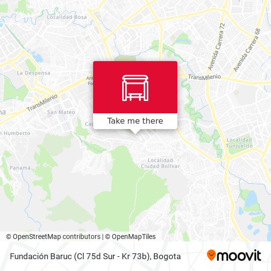 Fundación Baruc (Cl 75d Sur - Kr 73b) map