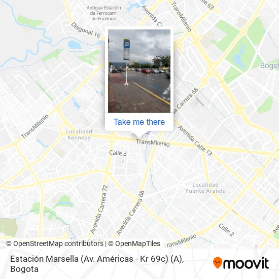 Mapa de Estación Marsella (Av. Américas - Kr 69c) (A)