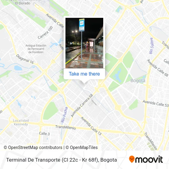 Mapa de Terminal De Transporte (Cl 22c - Kr 68f)
