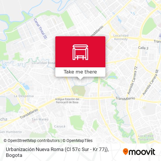 Mapa de Urbanización Nueva Roma (Cl 57c Sur - Kr 77j)