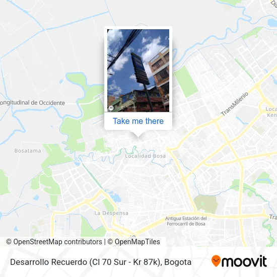 Mapa de Desarrollo Recuerdo (Cl 70 Sur - Kr 87k)