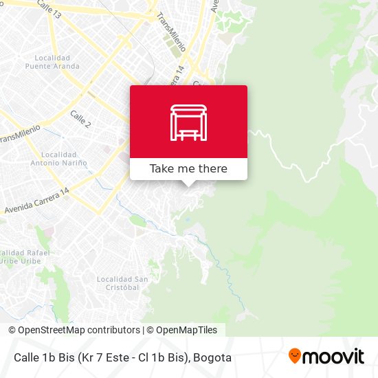 Mapa de Calle 1b Bis (Kr 7 Este - Cl 1b Bis)