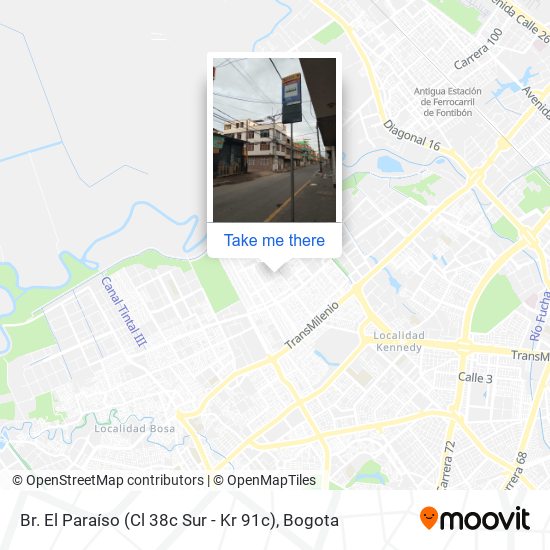 Mapa de Br. El Paraíso (Cl 38c Sur - Kr 91c)