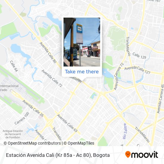 Mapa de Estación Avenida Cali (Kr 85a - Ac 80)
