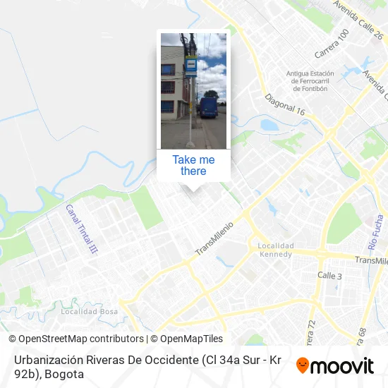 Mapa de Urbanización Riveras De Occidente (Cl 34a Sur - Kr 92b)