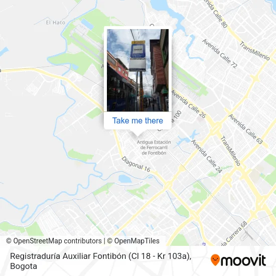 Mapa de Registraduría Auxiliar Fontibón (Cl 18 - Kr 103a)