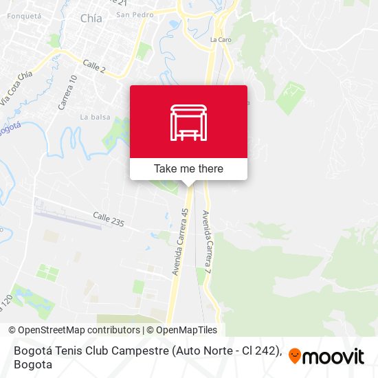 Bogotá Tenis Club Campestre (Auto Norte - Cl 242) map