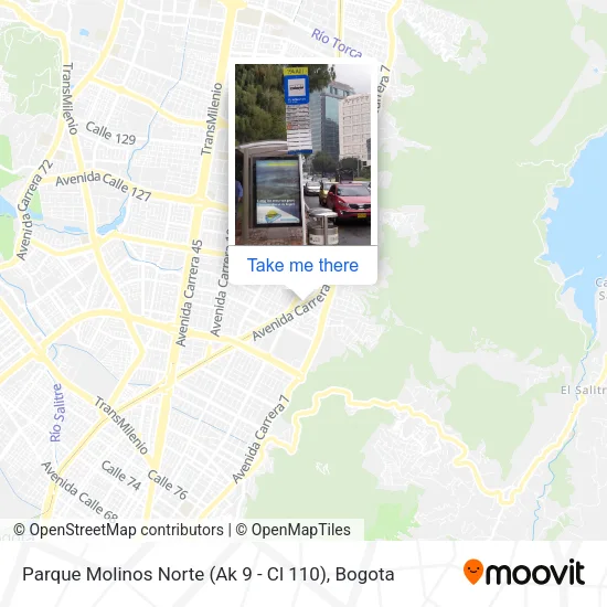 Mapa de Parque Molinos Norte (Ak 9 - Cl 110)