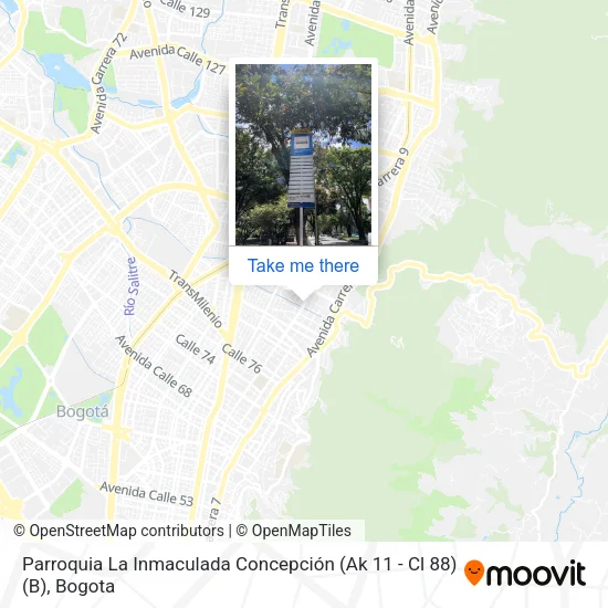 Mapa de Parroquia La Inmaculada Concepción (Ak 11 - Cl 88) (B)