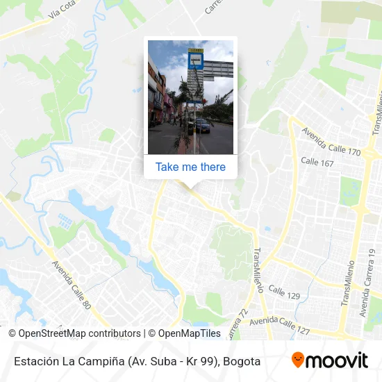 Mapa de Estación La Campiña (Av. Suba - Kr 99)