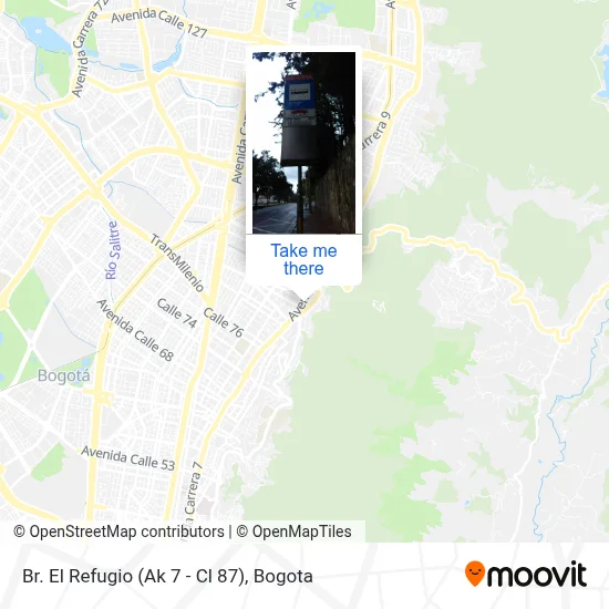 Br. El Refugio (Ak 7 - Cl 87) map