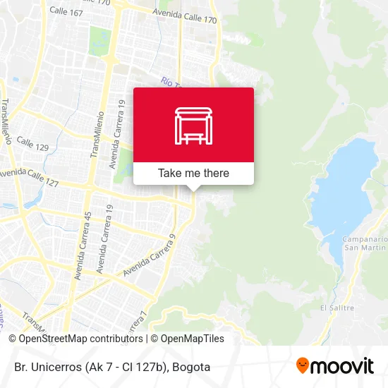 Mapa de Br. Unicerros (Ak 7 - Cl 127b)