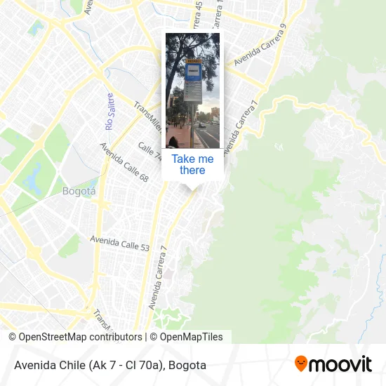Avenida Chile (Ak 7 - Cl 70a) map