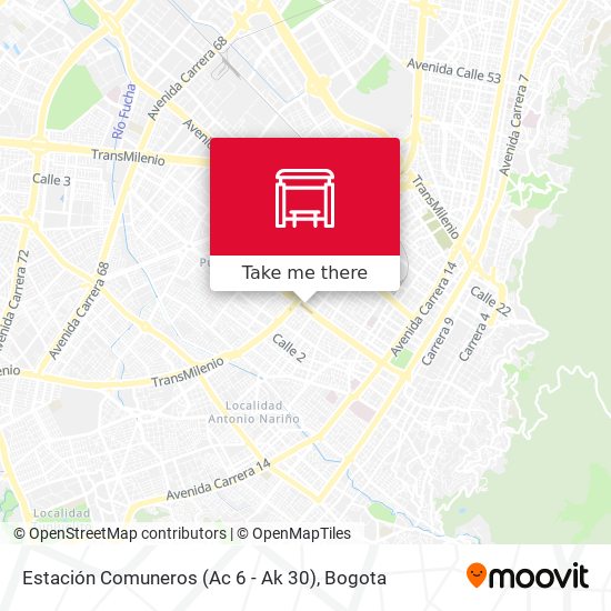 Mapa de Estación Comuneros (Ac 6 - Ak 30)