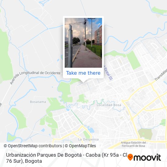 Urbanización Parques De Bogotá - Caoba (Kr 95a - Cl 76 Sur) map