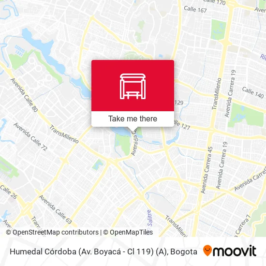 Mapa de Humedal Córdoba (Av. Boyacá - Cl 119) (A)