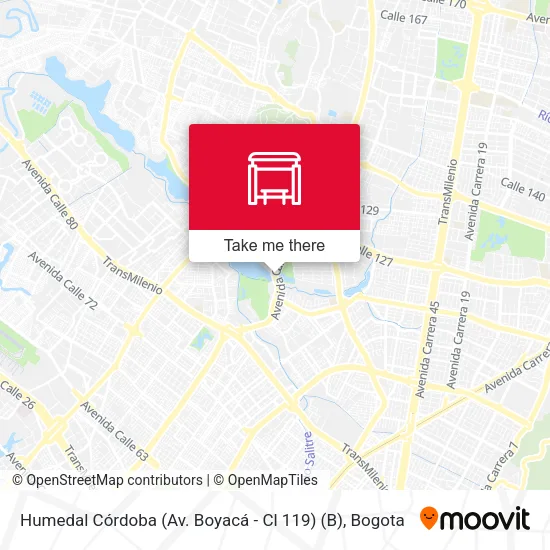 Mapa de Humedal Córdoba (Av. Boyacá - Cl 119) (B)