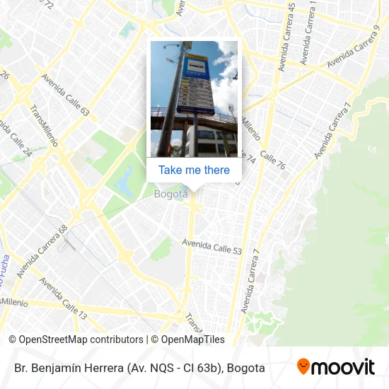 Mapa de Br. Benjamín Herrera (Av. NQS - Cl 63b)
