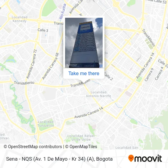 Mapa de Sena - NQS (Av. 1 De Mayo - Kr 34) (A)