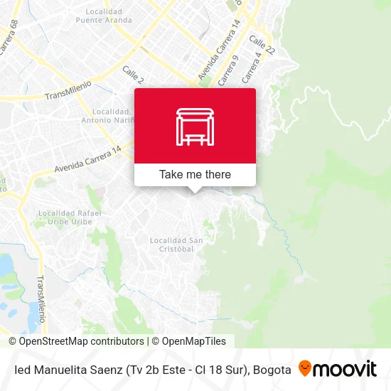 Mapa de Ied Manuelita Saenz (Tv 2b Este - Cl 18 Sur)