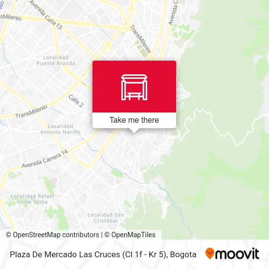 Mapa de Plaza De Mercado Las Cruces (Cl 1f - Kr 5)