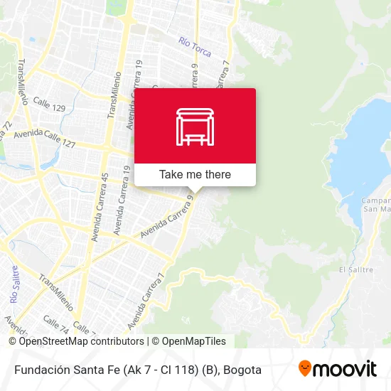 Mapa de Fundación Santa Fe (Ak 7 - Cl 118) (B)