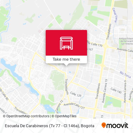 Mapa de Escuela De Carabineros (Tv 77 - Cl 146a)