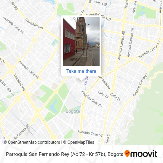 Mapa de Parroquia San Fernando Rey (Ac 72 - Kr 57b)