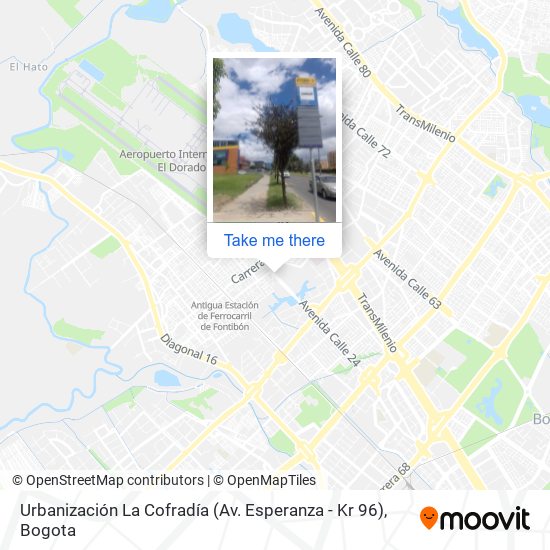 Mapa de Urbanización La Cofradía (Av. Esperanza - Kr 96)