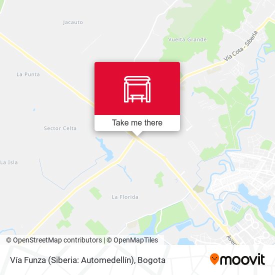 Vía Funza (Siberia: Automedellín) map