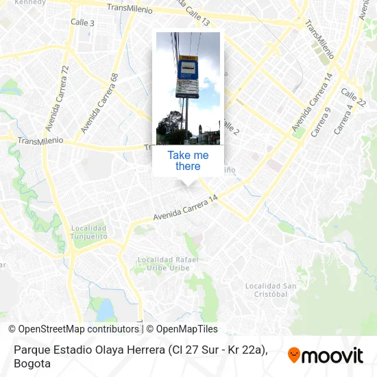 Mapa de Parque Estadio Olaya Herrera (Cl 27 Sur - Kr 22a)