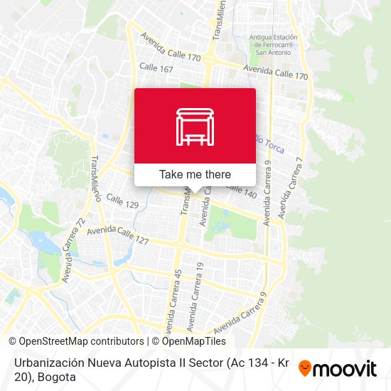 Urbanización Nueva Autopista II Sector (Ac 134 - Kr 20) map