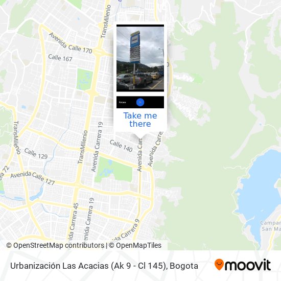 Urbanización Las Acacias (Ak 9 - Cl 145) map