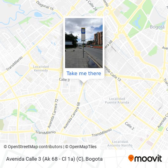 Mapa de Avenida Calle 3 (Ak 68 - Cl 1a) (C)
