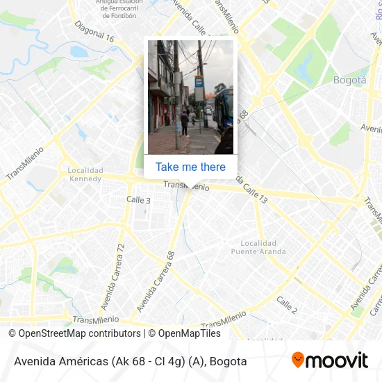 Mapa de Avenida Américas (Ak 68 - Cl 4g) (A)