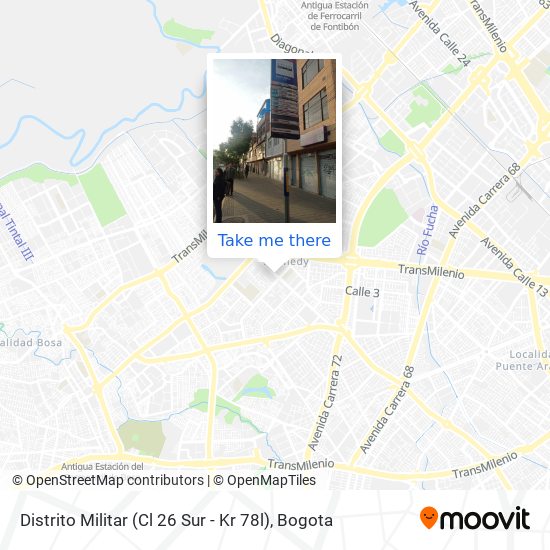 Distrito Militar (Cl 26 Sur - Kr 78l) map