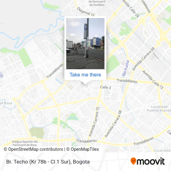 Mapa de Br. Techo (Kr 78b - Cl 1 Sur)