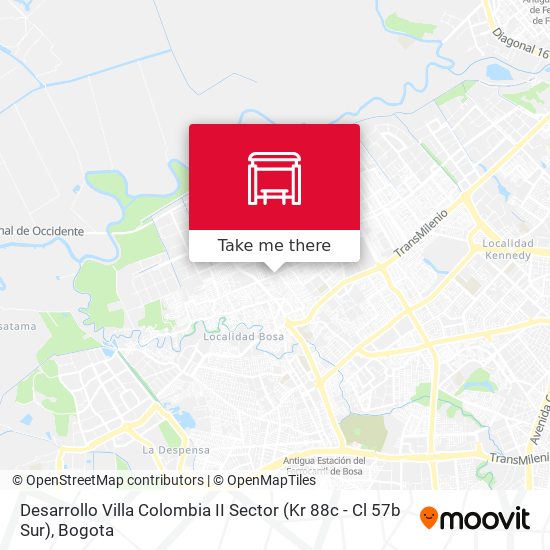 Desarrollo Villa Colombia II Sector (Kr 88c - Cl 57b Sur) map