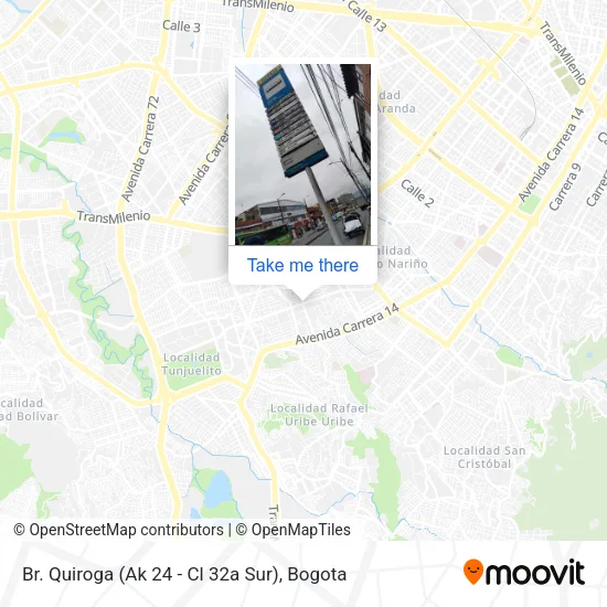 Mapa de Br. Quiroga (Ak 24 - Cl 32a Sur)