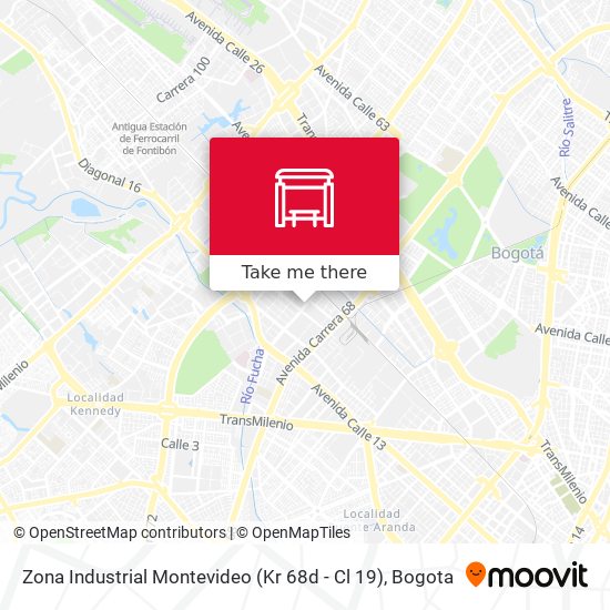 Mapa de Zona Industrial Montevideo (Kr 68d - Cl 19)