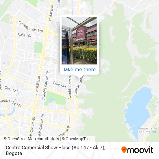 Mapa de Centro Comercial Show Place (Ac 147 - Ak 7)