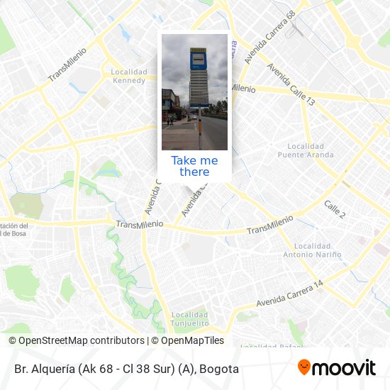 Mapa de Br. Alquería (Ak 68 - Cl 38 Sur) (A)