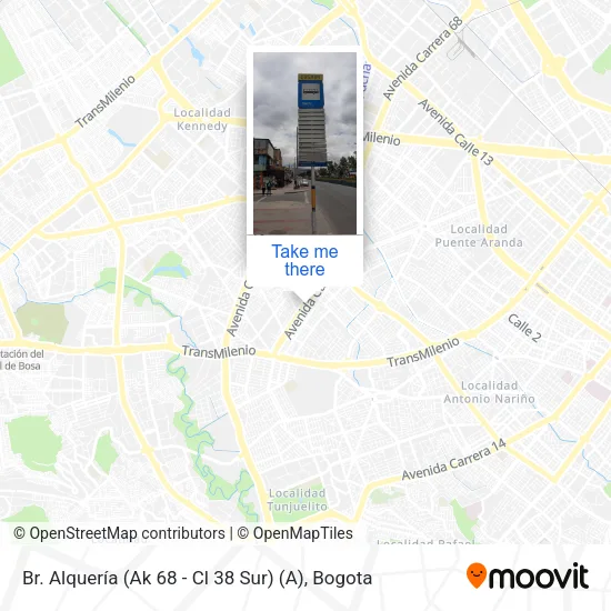 Mapa de Br. Alquería (Ak 68 - Cl 38 Sur) (A)