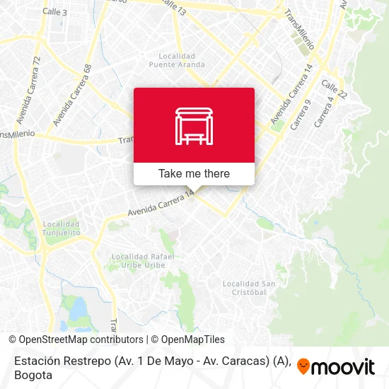 Mapa de Estación Restrepo (Av. 1 De Mayo - Av. Caracas) (A)
