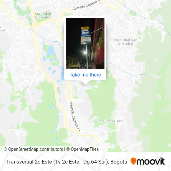 Transversal 2c Este (Tv 2c Este - Dg 64 Sur) map